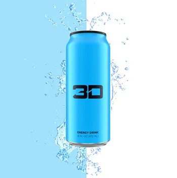 3D Blue Berry Blue energy drink    